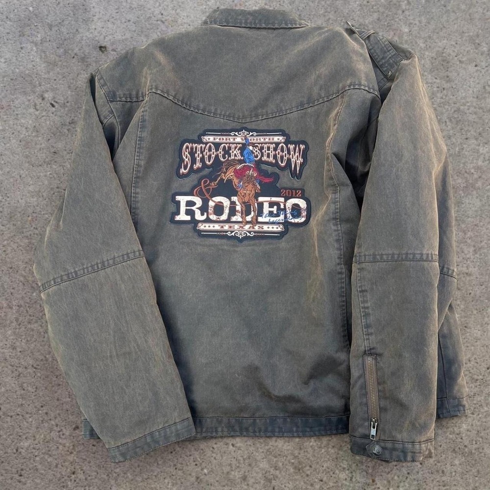 Vintage‎ Cripple Creek 2012 Fort Worth Rodeo Canvas Insulated Jacket Mens XXL